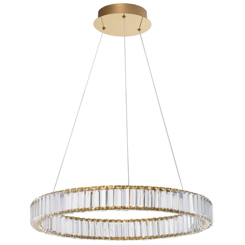 Zlaté skleněné závěsné LED světlo Nova Luce Aurelia 60 cm - Designovynabytek.cz